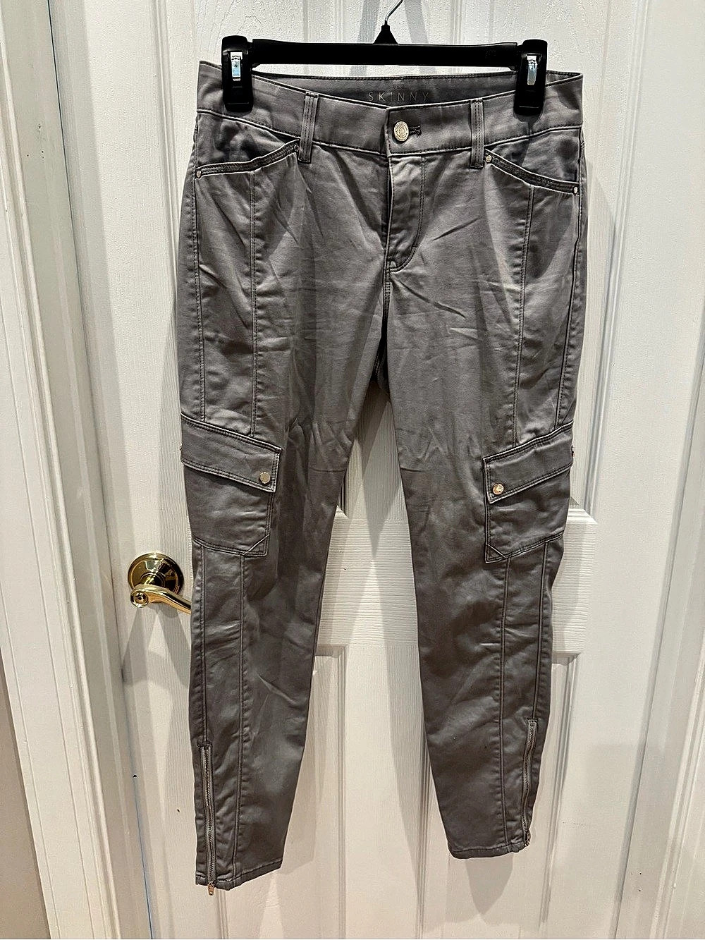 White House Black Market The Skinny Ankle Cargo Pants Gray Size 2